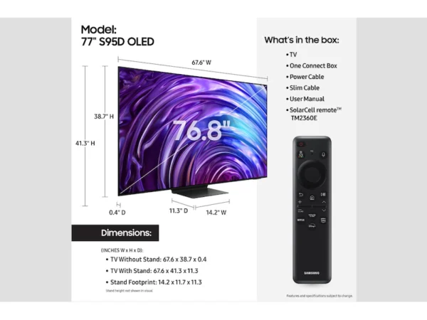77” Samsung Unbreakable OLED 4K S95D Smart TV - Image 5