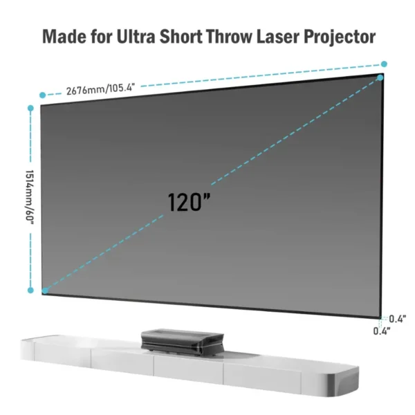 120” Unbreakable ALR D-120 Daylight UST Projector Screen – 4K/8K HDR, 3D - Image 8