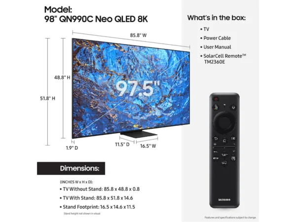 98” Unbreakable Neo QLED 8K Samsung Smart TV - Image 4